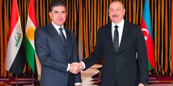 Azerbaycan Cumhurbaşkanı Aliyev, Ikby Başkanı Barzani Ile Görüştü