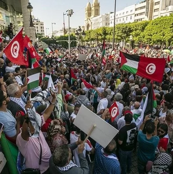 Tunus'ta büyük gösteri: Gazze ve Lübnan'a destek