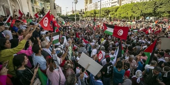 Tunus’ta büyük gösteri: Gazze ve Lübnan’a destek