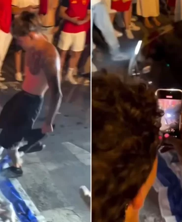 İspanya'daki Dünya Kupası kutlamalarında İsrail bayrağı çiğnendi