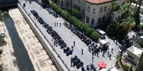 Suriye'de ilk motosiklet rallisi başladı, yollar canlandı